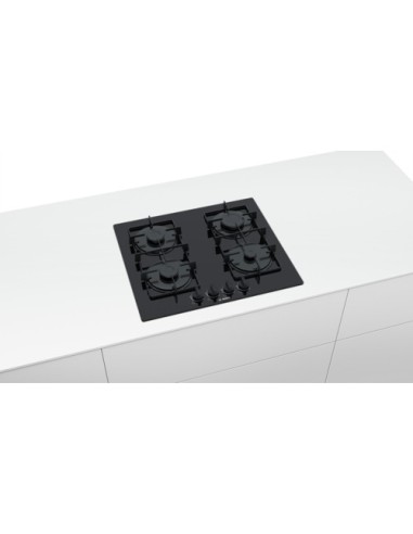 Bosch Serie 4 PNP6B6B80 piano cottura Nero Da incasso Gas 4 Fornello(i)