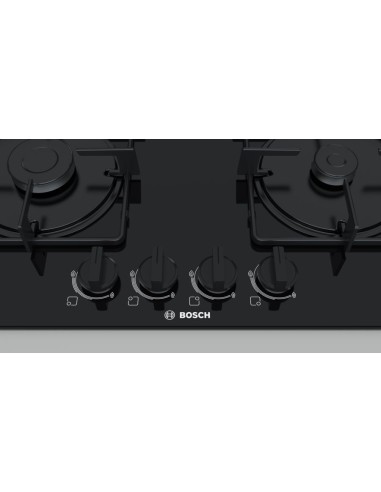 Bosch Serie 4 PNP6B6B80 piano cottura Nero Da incasso Gas 4 Fornello(i)