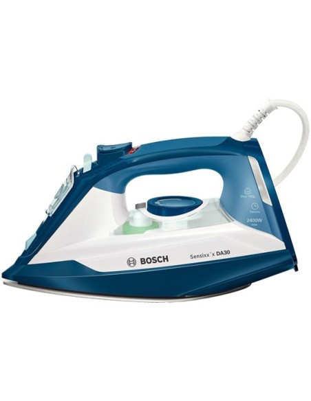 Bosch TDA3024110 ferro da stiro Ferro a vapore Piastra Ceranium Glissée 2400 W Blu, Bianco