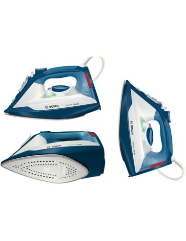 Bosch TDA3024110 ferro da stiro Ferro a vapore Piastra Ceranium Glissée 2400 W Blu, Bianco