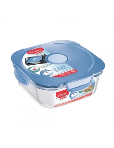 Maped 870503 recipiente per cibo Quadrato Scatola 1,2 L Blu, Trasparente 1 pz