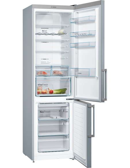 Bosch Serie 4 KGN39XL4P frigorifero con congelatore Libera installazione 366 L Cromo
