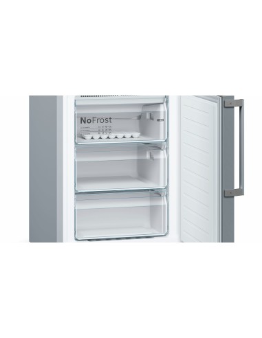 Bosch Serie 4 KGN39XL4P frigorifero con congelatore Libera installazione 366 L Cromo