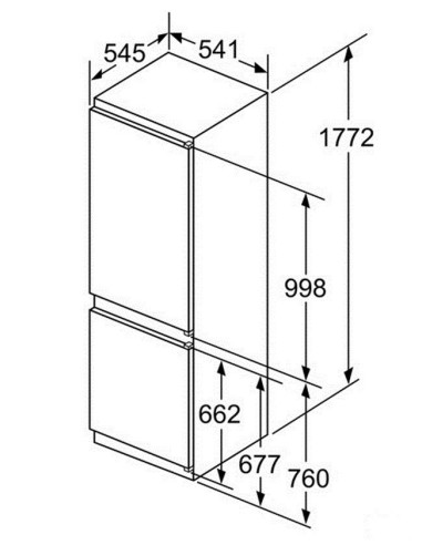 Bosch KIN86VS30S frigorifero con congelatore Da incasso 255 L Bianco