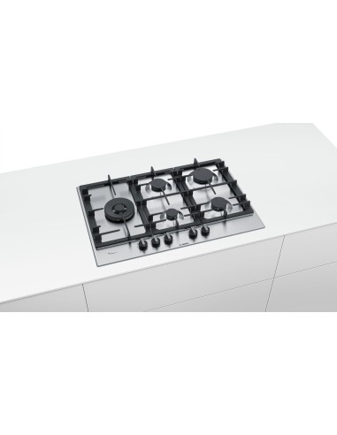 Bosch Serie 6 PCS7A5B90 piano cottura Acciaio inossidabile Da incasso Gas 5 Fornello(i)