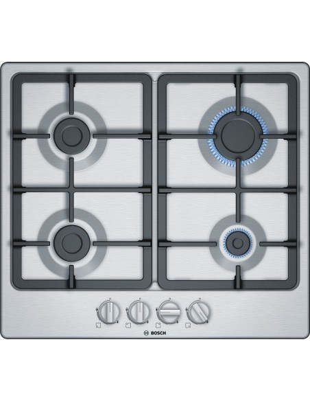Bosch Serie 4 PGP6B5B90 piano cottura Acciaio inossidabile Da incasso 60 cm Gas 4 Fornello(i)