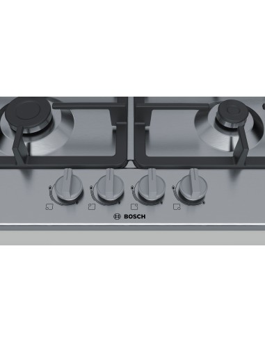 Bosch Serie 4 PGP6B5B90 piano cottura Acciaio inossidabile Da incasso 60 cm Gas 4 Fornello(i)