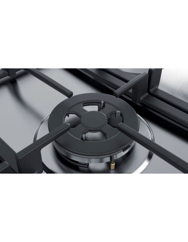 Bosch Serie 4 PGQ7B5B90 piano cottura Acciaio inossidabile Da incasso 75 cm Gas 5 Fornello(i)