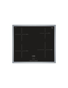 Bosch Serie 4 PUE645BF1E piano cottura Nero, Acciaio inossidabile Da incasso Piano cottura a induzione 4 Fornello(i)