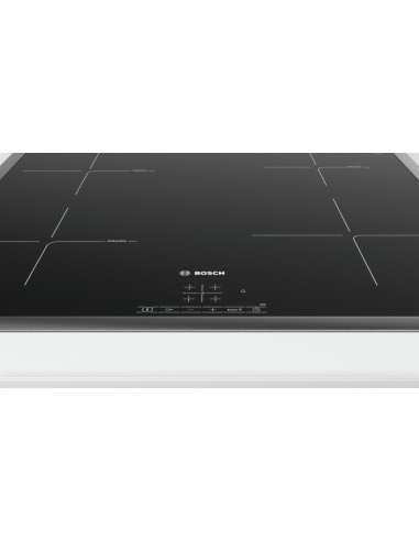 Bosch Serie 4 PUE645BF1E piano cottura Nero, Acciaio inossidabile Da incasso Piano cottura a induzione 4 Fornello(i)