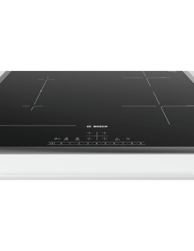 Bosch Serie 6 PVS645FB5E piano cottura Nero, Acciaio inossidabile Da incasso 60 cm Piano cottura a induzione 4 Fornello(i)