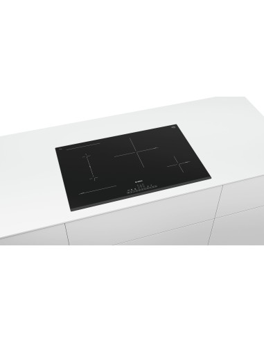 Bosch Serie 6 PVS831FB5E piano cottura Nero Da incasso 80 cm Piano cottura a induzione 4 Fornello(i)