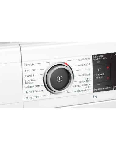 Bosch Serie 8 WTX87MH9IT asciugatrice Libera installazione Caricamento frontale 9 kg A+++ Bianco