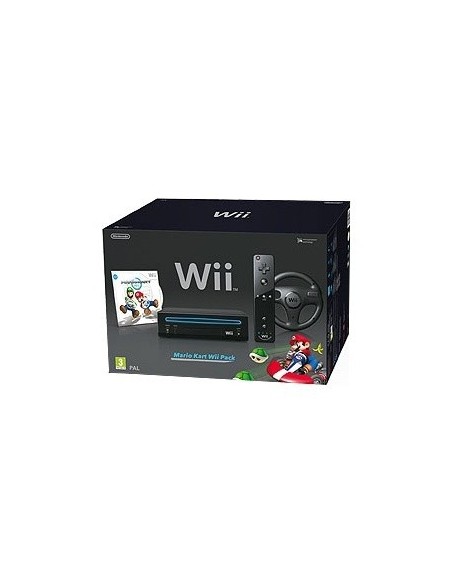 Nintendo Wii + Mario Kart Wi-Fi Nero