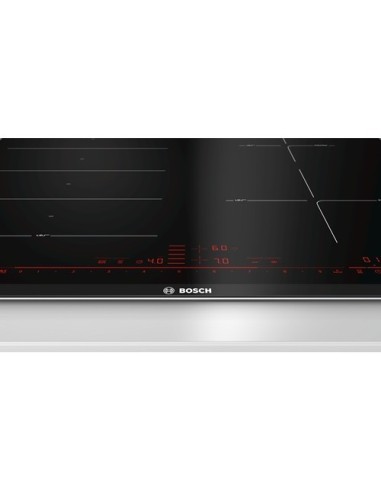 Bosch PXE675DC1E piano cottura Nero, Acciaio inossidabile Da incasso Piano cottura a induzione 4 Fornello(i)