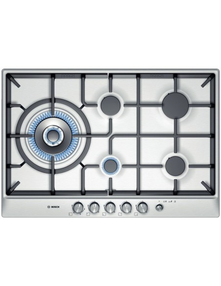 Bosch PCS815M90E piano cottura Acciaio inossidabile Da incasso Gas 5 Fornello(i)