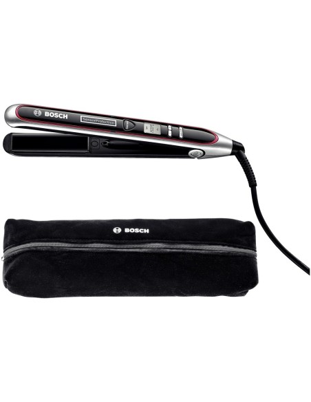 Bosch PHS8667 messa in piega Piastra per capelli Caldo Nero, Rosso, Argento 3 m