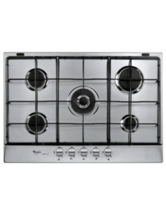 Whirlpool AKR 347 IXL Nero, Acciaio inossidabile Da incasso Gas 5 Fornello(i)