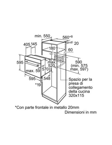 Bosch HBG23B520J forno 67 L A Bianco