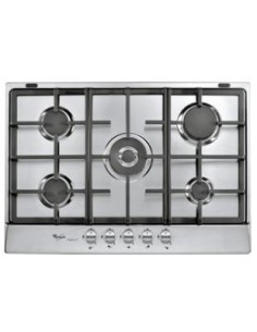 Whirlpool AKR 348 IXL Nero, Acciaio inossidabile Da incasso Gas 5 Fornello(i)