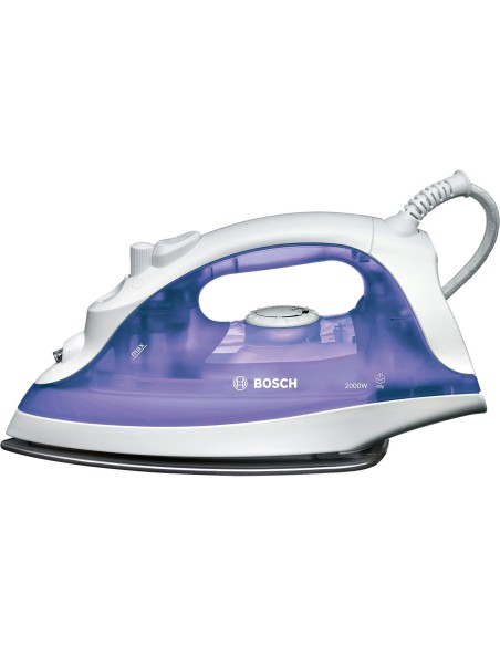Bosch TDA2320 ferro da stiro Ferro da stiro a secco e a vapore Acciaio inossidabile 2000 W Porpora, Bianco