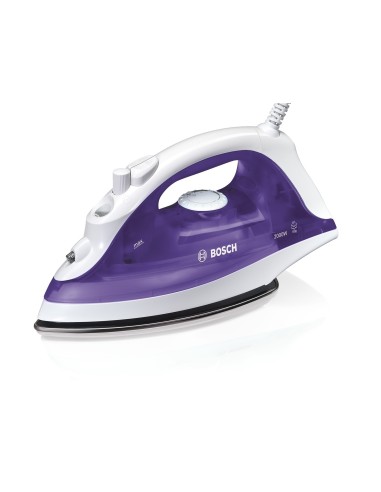 Bosch TDA2320 ferro da stiro Ferro da stiro a secco e a vapore Acciaio inossidabile 2000 W Porpora, Bianco