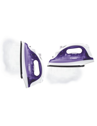 Bosch TDA2320 ferro da stiro Ferro da stiro a secco e a vapore Acciaio inossidabile 2000 W Porpora, Bianco