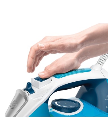 Bosch TDA3028210 ferro da stiro Ferro a vapore Piastra Ceranium Glissée 2800 W Blu, Bianco