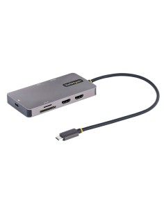 StarTech.com Adattatore USB C Multiporta, Doppio HDMI 4K 60Hz, Hub USB A 5Gbps a 2 porte, 100W Power Delivery Pass-Through,