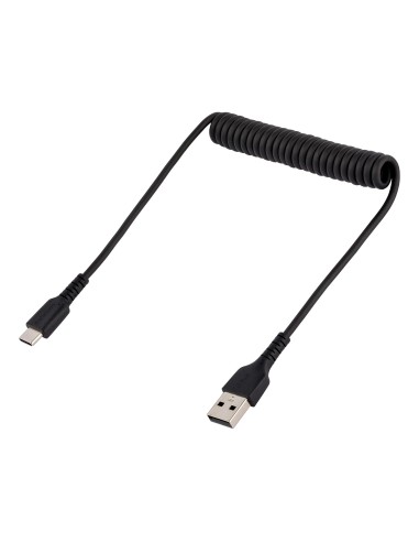 StarTech.com Cavo USB C Ricarica Veloce da 50cm Cavetto USB tipo C 2.0 Spiralato di Alimentazione e Sincronizzazione Cavo
