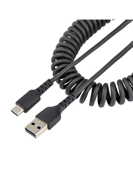 StarTech.com Cavo USB C Ricarica Veloce da 1m Cavetto USB tipo C 2.0 Spiralato di Alimentazione e Sincronizzazione Cavo
