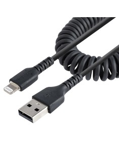 StarTech.com Cavo Lightning a USB-A da 1m Certificato MFi, Cavetto iPhone Spiralato di Ricarica Alimentazione, Resistente Cavo