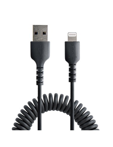 StarTech.com Cavo Lightning a USB-A da 1m Certificato MFi, Cavetto iPhone Spiralato di Ricarica Alimentazione, Resistente Cavo