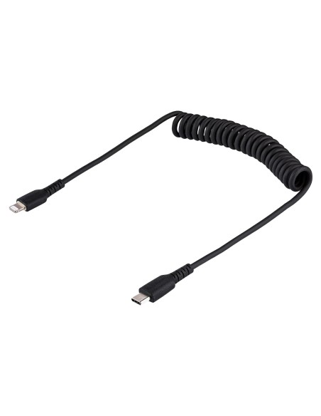 StarTech.com Cavo USB-C a Lightning da 1m Certificato MFi, Cavetto iPhone Spiralato di Ricarica Alimentazione, Resistente Cavo