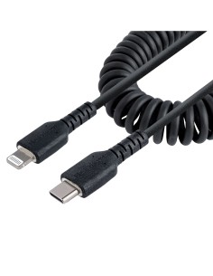 StarTech.com Cavo USB-C a Lightning da 50 cm Certificato MFi, Cavetto iPhone Spiralato di Ricarica Alimentazione, Resistente