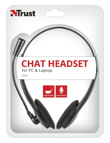 Trust ZIVA CHAT HEADSET Auricolare Cablato A Padiglione Musica e Chiamate Nero