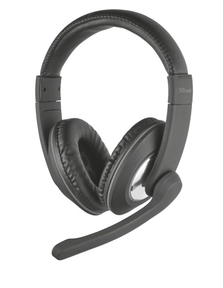 Trust 21662 cuffia e auricolare Cablato A Padiglione Musica e Chiamate Nero