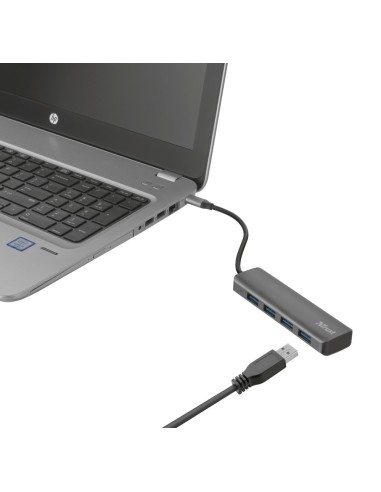 Trust 23328 hub di interfaccia USB 3.2 Gen 1 (3.1 Gen 1) Type-A 5000 Mbit s Grigio