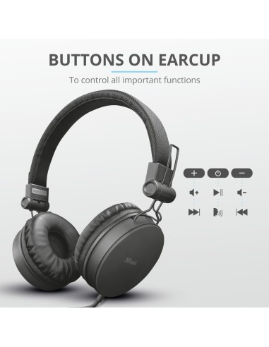 Trust 23552 cuffia e auricolare Cablato A Padiglione MUSICA Nero