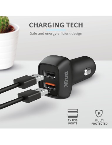 Trust 23562 Caricabatterie per dispositivi mobili Nero Auto