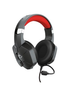Trust GXT 323 Carus Auricolare Cablato A Padiglione Giocare Nero, Rosso