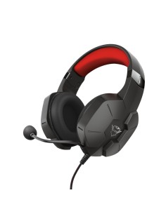 Trust GXT 323 Carus Auricolare Cablato A Padiglione Giocare Nero, Rosso 2