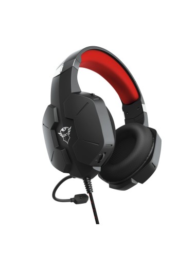 Trust GXT 323 Carus Auricolare Cablato A Padiglione Giocare Nero, Rosso