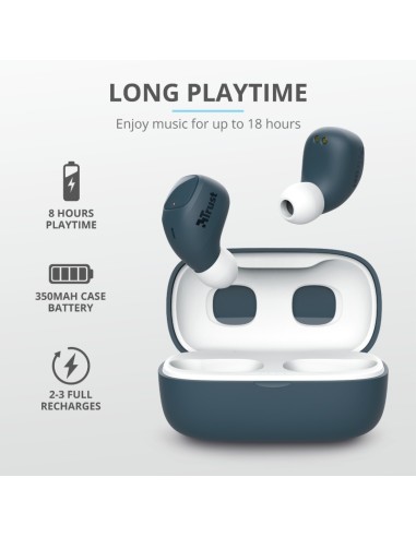 Trust Nika Compact Auricolare True Wireless Stereo (TWS) In-ear Musica e Chiamate Bluetooth Blu