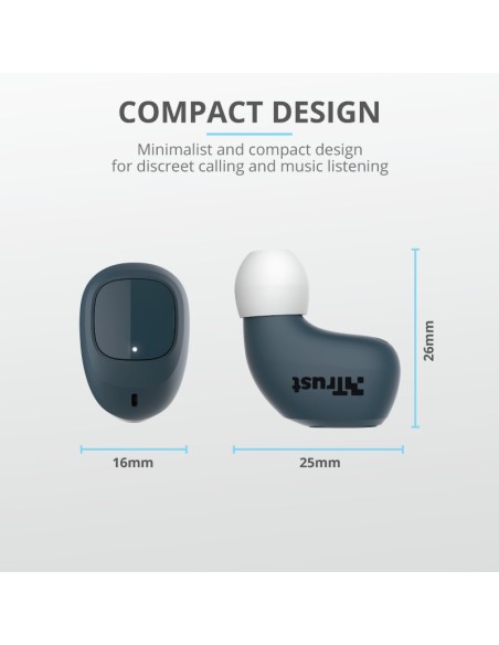 Trust Nika Compact Auricolare True Wireless Stereo (TWS) In-ear Musica e Chiamate Bluetooth Blu