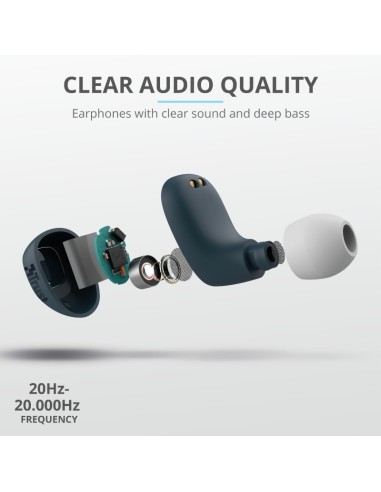 Trust Nika Compact Auricolare True Wireless Stereo (TWS) In-ear Musica e Chiamate Bluetooth Blu
