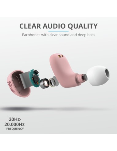 Trust Nika Compact Auricolare True Wireless Stereo (TWS) In-ear Musica e Chiamate Bluetooth Rosa