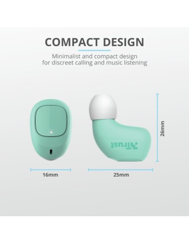 Trust Nika Compact Auricolare True Wireless Stereo (TWS) In-ear Musica e Chiamate Bluetooth Turchese