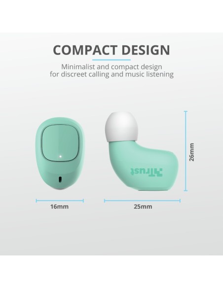 Trust Nika Compact Auricolare True Wireless Stereo (TWS) In-ear Musica e Chiamate Bluetooth Turchese