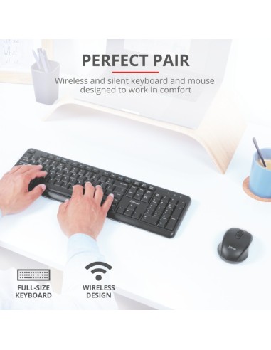 Trust TKM-350 tastiera Mouse incluso RF Wireless QWERTY Italiano Nero